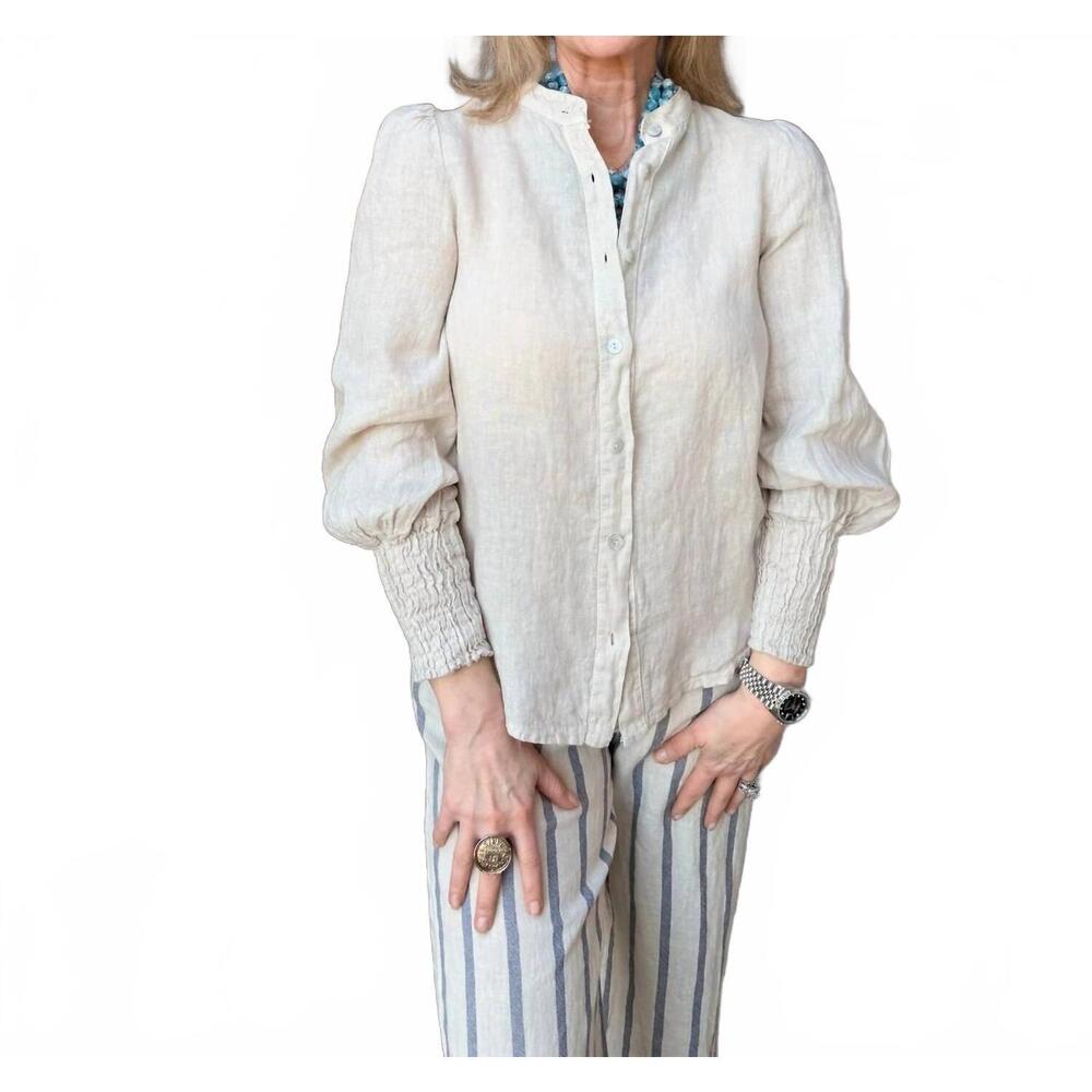 NEW MILIO MILANO linen luxury blouse in cream